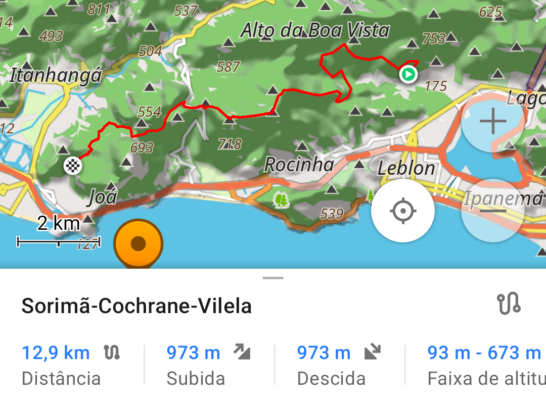 Mapa da travessia Sorimã-Cochrane-JB